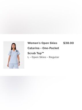 Figs Catarina Scrub Top in Open Skies